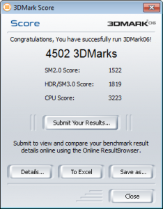 Asus K53SV 3DMark06 Intel