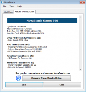 Dell Inspiron N5010 NovaBench
