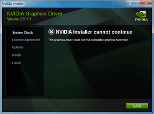 Nvidia Installer cannot continue