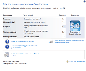 HP Probook 4520s Window 7 Index