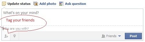 How to tag friends on Facebook status